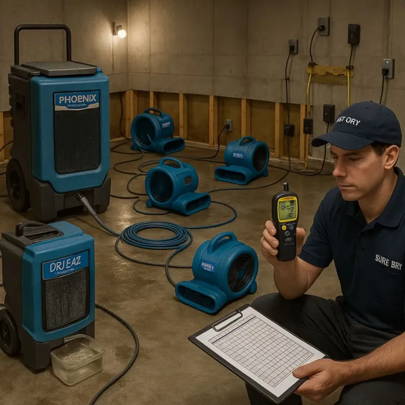 Structural Drying and Dehumidification process in Apison, TN